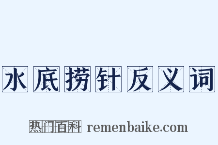 水底捞针反义词是什么意思的图片